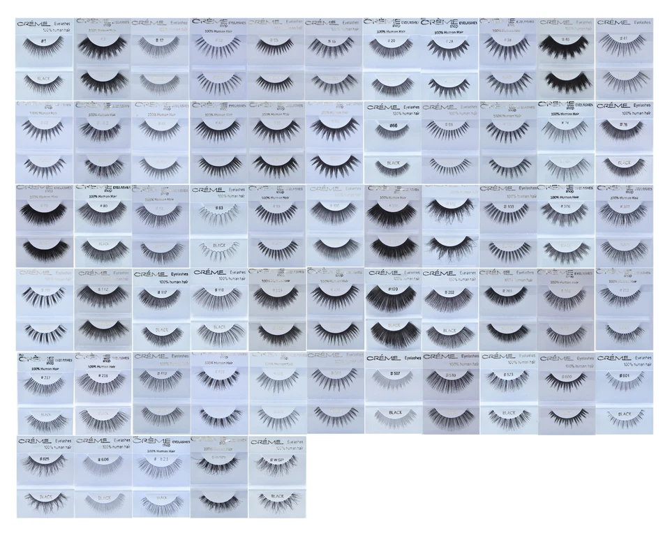 12 pares de pestañas crema cabello humano estilo 60 Foto 1 de 1
