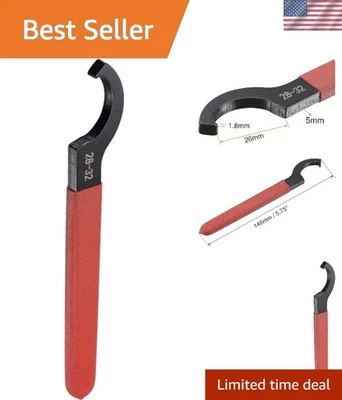 Ergonomic C Hook Spanner Wrench with Comfortable Red Rubber Handle, 28-32mm Size Foto 1 de 4