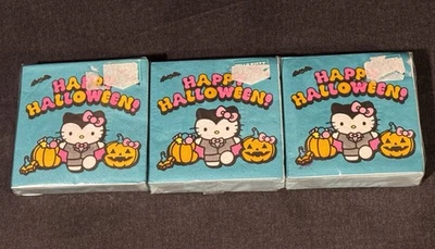 Sanrio Hello Kitty 万圣节纸饮料餐巾 40/包 (120) 10 英寸 x 10 英寸 3 层 — 第 1/4 张图片