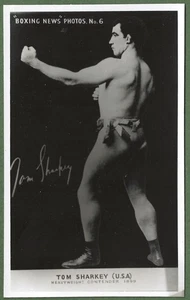 Tom Sharkey of The USA. Real Photo Boxing News Card No.6 Issued c1940. - Picture 1 of 2