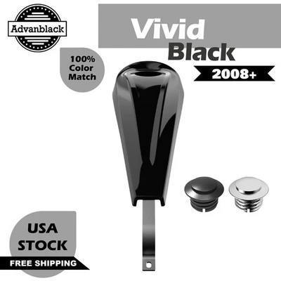 Consola de tablero de tanque de bajo perfil negra viva y tapa de tanque de gasolina para Harley 08+ Foto 1 de 4