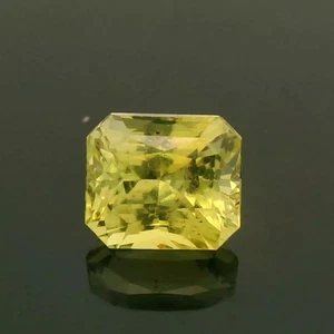 1.24   CARATS - NATURAL CHRYSOBRYL  5.98X5.22 MM- OCTAGON  CUT -   YELLOW  GEM - Picture 1 of 4