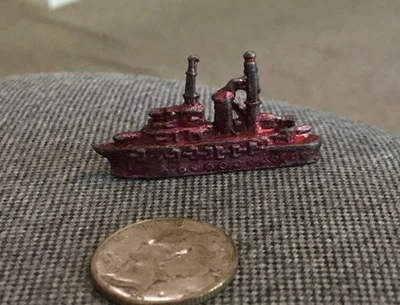 Vintage 1924 Cracker Jack Metal Red Battleship Prize - Image 1 of 4
