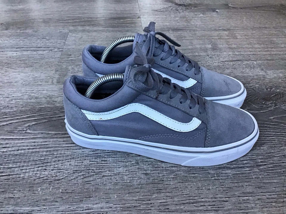 Vans Zapatos Mujer 5.5 Hombre 4 Old Skool Tenis Gris Lona Con Cordones Bajo 500714 Foto 1 de 4