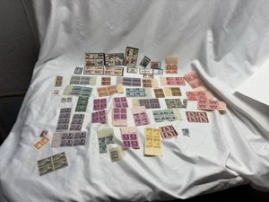 LOT 100+ US STAMPS Vtg 1900s USA Stamps Blocks Native Historical Olympic $9+ - Picture 1 of 10