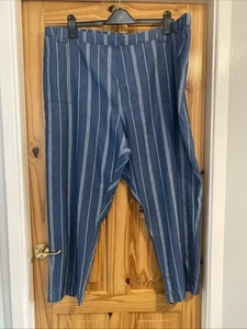 Ladies Bonmarche Stripe Trousers Size 24 - Picture 1 of 7