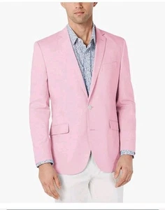 UNLISTED by Kenneth Cole Men's Stretch Chambray Blazer, Pink 42R - Picture 1 of 10