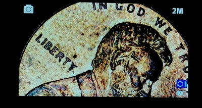 Die Clash Both Side 2002 Lincoln Penny With Dime Reverse On Lincoln’s Face! - Image 1 of 4