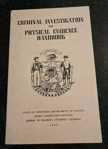 Criminal Investigation and Physical Evidence Handbook 1969 WI - Picture 1 of 12