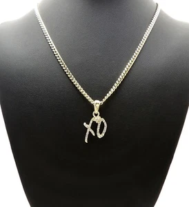 Iced Mini XO Gang Pendant 18"~24" Box Cuban Rope Chain Stainless Steel Necklace - Picture 1 of 51