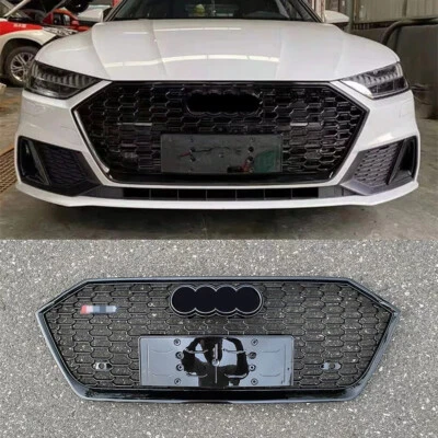 Front bumper Grille For Audi A7 S7 19-23 RS7 Style Black Honeycomb - Image 1 of 4