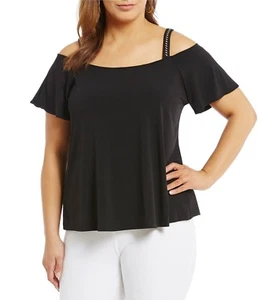 Nuevo con etiquetas Precio de venta sugerido por el fabricante $84 Michael Kors Correa de tachuelas Aleteador Prenda para el hombro frío, Negro, MÁS 2X - Imagen 1 de 2