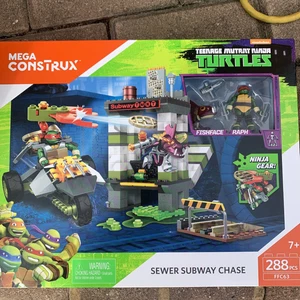 2017 Mega Construx Teenage Mutant Ninja Turtles Sewer Subway Chase Set NIB - Picture 1 of 2