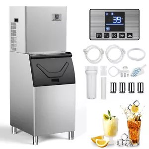 Commercial Ice Maker Machine 550LBS/24H Air-Cooled Ice Machine with Storage Bin - Picture 1 of 11