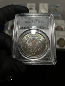 1878 7/8tf Strong ***TONED*** Morgan Silver Dollar MS61 - Picture 1 of 2
