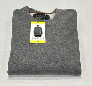 Jachs New York Men's Crew Neck Long Sleeve Fleece Sweatshirt, Gray, Size S - Picture 1 of 3
