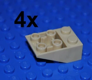 LEGO PARTS - 4X TAN INVERTED SLOPES 3X2 STUDS/SAND BEIGE BUILDING BLOCKS 3747 - Picture 1 of 1
