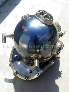 Antique Diving Helmet 18" US Navy Mark V scuba Deep Sea Divers Marine Vintage - Picture 1 of 7