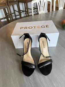 Protege Painless Black Stiletto Heels 4.3" Leather Size 5.5 - Picture 1 of 13