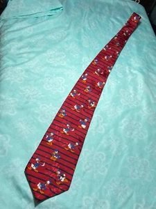 The Disney Store Red Donald Duck 100% silk classic tie - Picture 1 of 7