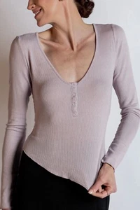 Free People Long Sleeve Layering Top Size XL Classic Rose Intimacy Keep It Basic - Picture 1 of 9