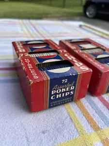 Fichas de póquer vintage en relieve silenciosas rojas blancas azules caja de 72 - Imagen 1 de 9