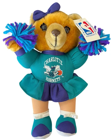 Play-By-Play FANIMALS Plush Bear NBA Charlotte Hornets Teal Purple  11" Licensed Cover