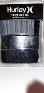 Hurley Mens 3 In 1 Adjustable Belt Size Up To 42 Inches New green camo,gray,blk - Picture 1 of 7