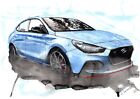 Painting of a Hyundai i20 Fastback Limited Edition Print i30 Gift
