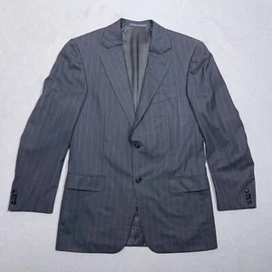 Ermenegildo Zegna Suit Jacket Size EU50R 42 Gray Pinstripe Gold Australian Wool - Picture 1 of 10