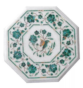 Octagone Marble Coffee Table Bird Design Malachite Stone Pietradura Home Decors - Picture 1 of 8