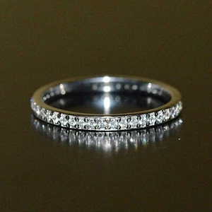 1.00CT ROUND CUT LAB CREATED WOMEN'S BAND WEDDING RING 14K WHITE GOLD PLATED - Picture 1 of 5