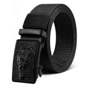 Crocodile Buckle Braided Belt Luxury Brand Weave Waist Band Men Business Belt - Picture 1 of 11