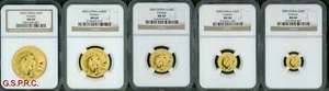 2003 5-COINS GOLD SET 500Y 200Y 100Y 50Y 20Y CHINESE PANDA NGC MS69 CHINA MS-69 - Picture 1 of 2