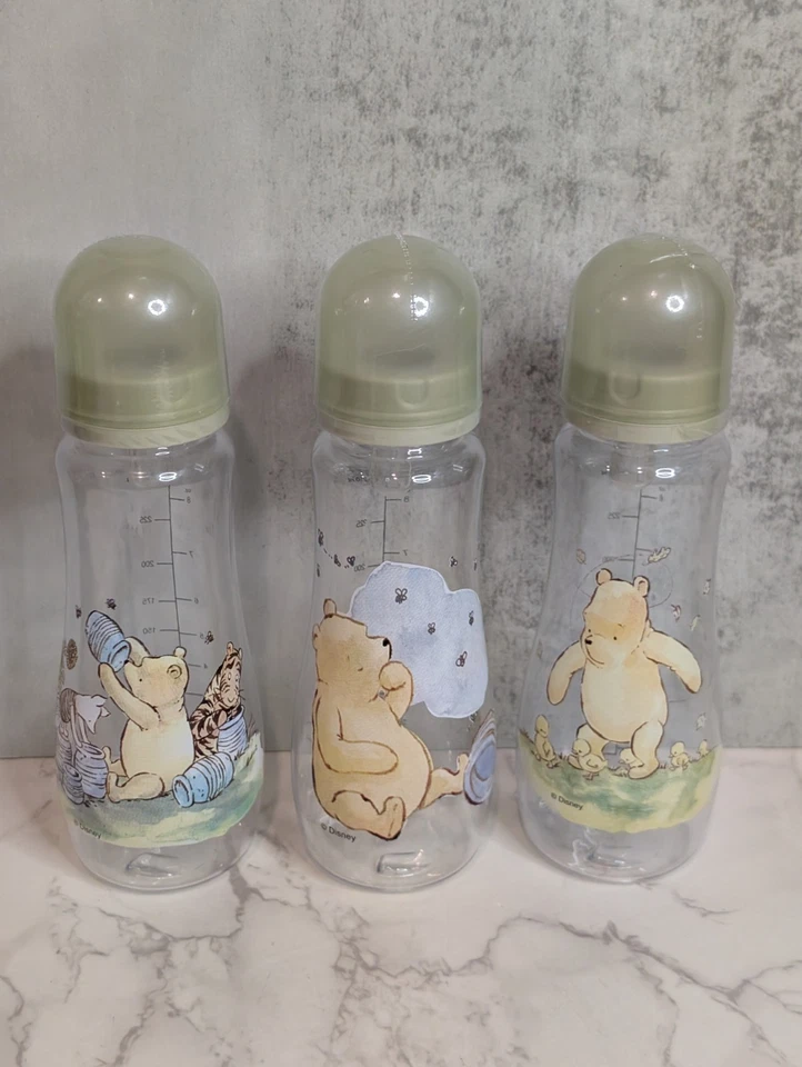 3件套复古小熊维尼婴儿奶瓶套装经典迪士尼新品 — 第 1/2 张图片