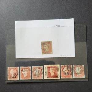 7 different postmarked regions. 1d Red, Imperforate Stamps. 1841- 1854 - Picture 1 of 14