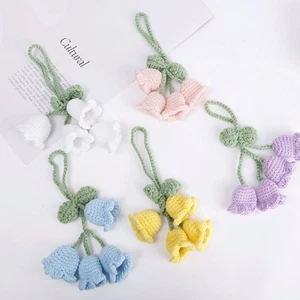 Handmade Knitted Flower Keychain Lovely Bag Pendant Creative Orchid Keychain - Picture 1 of 18
