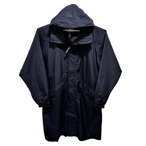 LL Bean Mens Size XL TALL Black Gore-Tex Long Hooded Rain Coat Outdoor Jacket - Picture 1 of 11