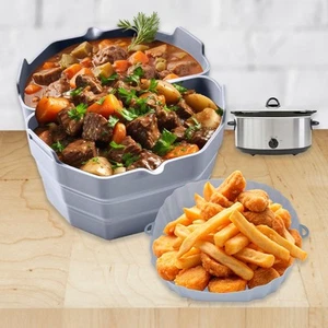 1 Slow Cooker Divider 6QT- 1 Air Fryer Silicone Liners - Crock Pot Liners - S... - Picture 1 of 9