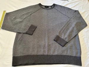 VINCE Luxurious WOOL CASHMERE CREWNECK Birdseye RAGLAN MEN SWEATER XL GRAY Soft - Picture 1 of 9