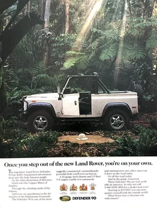 1994 Land Rover Defender 90 4x4 Foto "Go Deep Into the Jungle" Vintage Print Ad - Bild 1 von 1