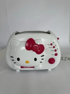 Hello Kitty 2 Schlitz Toaster Modell KT5211 Sanrio Brot/Bagel weiß & rosa getestet - Bild 1 von 4