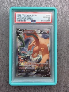 PSA 10 Charizard V 154/172 Alt Art Brilliant Stars Pokémon - Graded Guard Incl - Picture 1 of 2