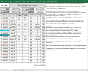Excel Spesenformular - Bild 1 von 1