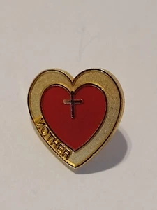 MUTTER Herz religiös Kreuz Anstecknadel - Bild 1 von 5