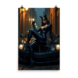 Catwoman DCU Wandbild Poster Druck hochwertig Luxus Car Alley Dekor - Bild 1 von 5