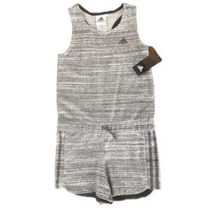 New Adidas Girls Romper Playwear Athleisure Activewear Dark Gray Size XL (16) - Picture 1 of 12