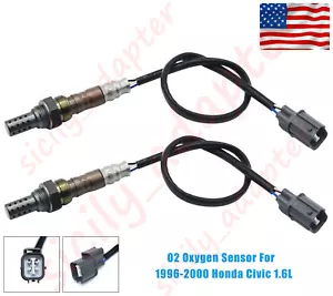 2Pcs Upstream&Downstream O2 Oxygen Sensor For 1996-2000 Honda Civic 1.6L D16Y7 - Picture 1 of 8