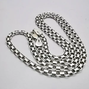 Vintage Unusual 925 Sterling Silver Chain Necklace, Signed Fine Jewelry - Bild 1 von 5