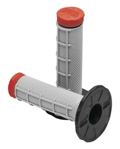 NEW PROTAPER 024860 1/2 WAFFLE TRI-DENSITY MX GRIPS - GREY/RED - MOTORCYCLE - Picture 1 of 2